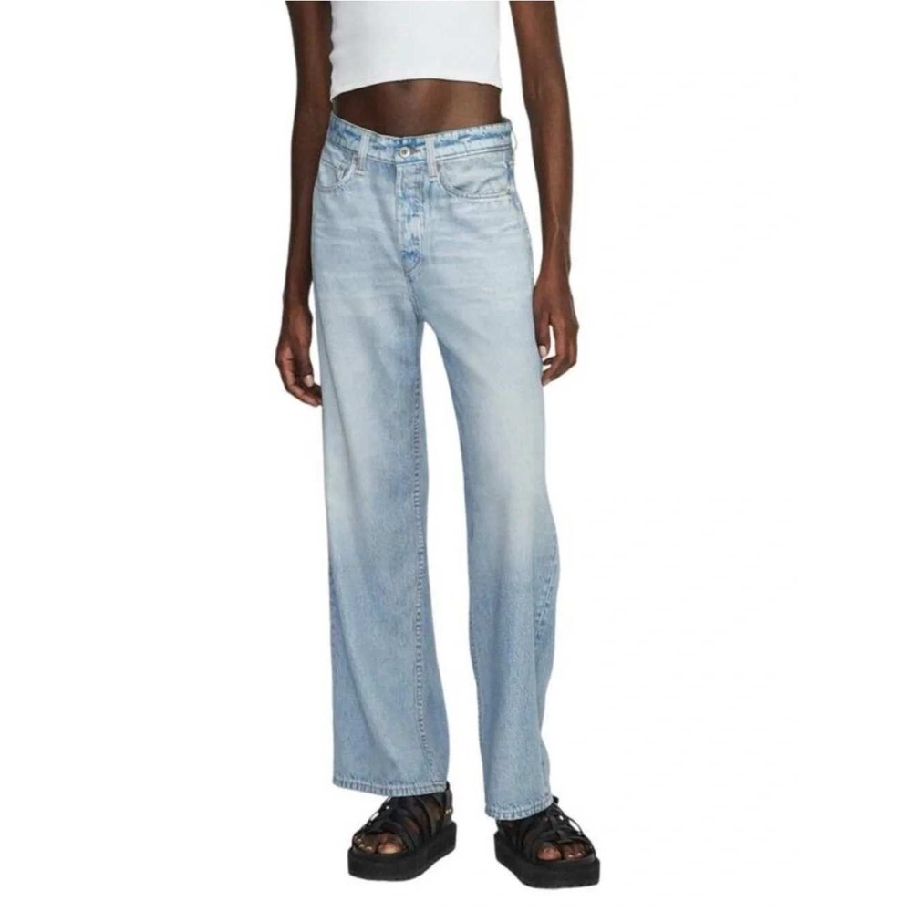 rag & bone Liquid Miramar Logan Wide Leg Tencel Jeans Light Wash Size 25